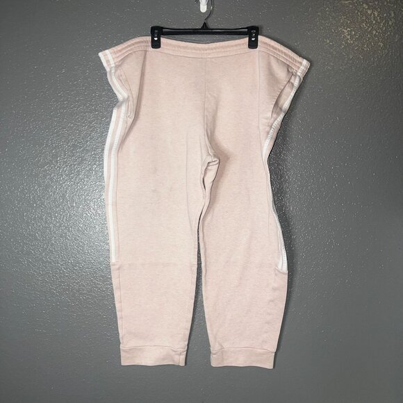 Adidas 3-Stripes Cropped Sweatpants Women’s 2XL – Light Pink Athletic Joggers - Picture 6 of 6